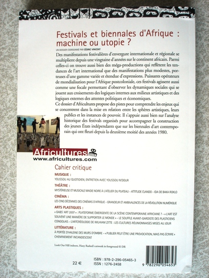 4&egrave;me de couverture d'Africultures