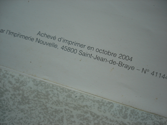 Achev&eacute; d'imprimer