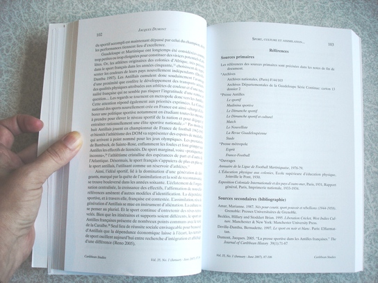 Bibliographie d'un article paru dans Caribbean studies