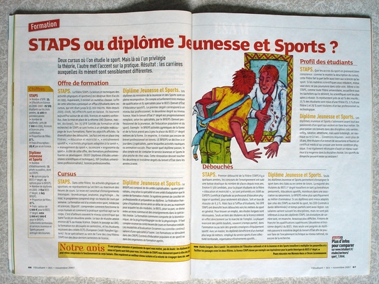 Article sur double page dans la revue L'Etudiant